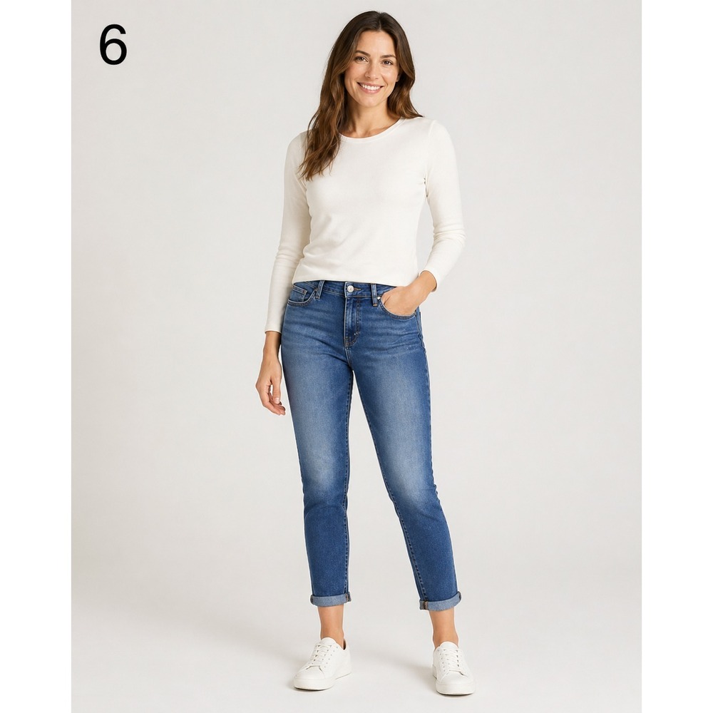 Articles of Society Carly Ankle Crop Skinny Jeans Womens 27 Blue Cotton
